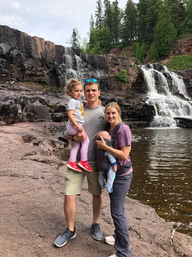 gooseberry falls in two harbors minnesota hiking trip near duluth minnesota family picture