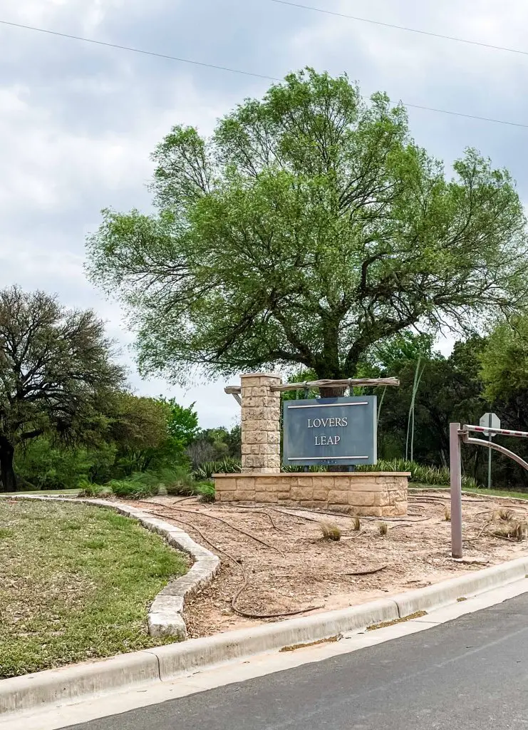 cameron park waco texas pretty view of river sign lovers leap