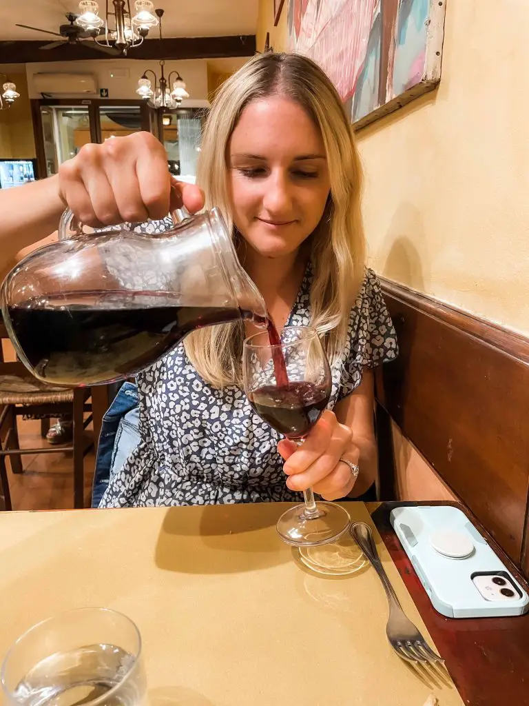 bologna italy best food trattoria trebbi liter of wine