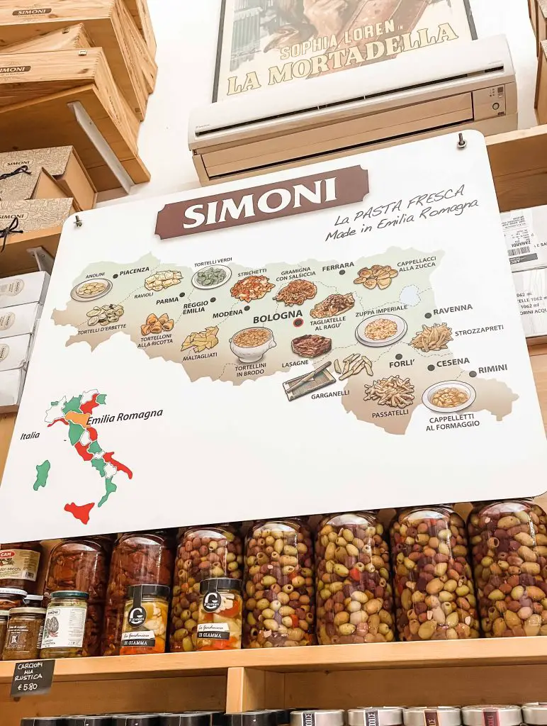 bologna italy popular foods in Emilia Romagna - pasta food map